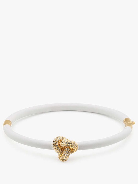 kate spade Jewelry - kate spade White and Gold Pave Knot Bangle